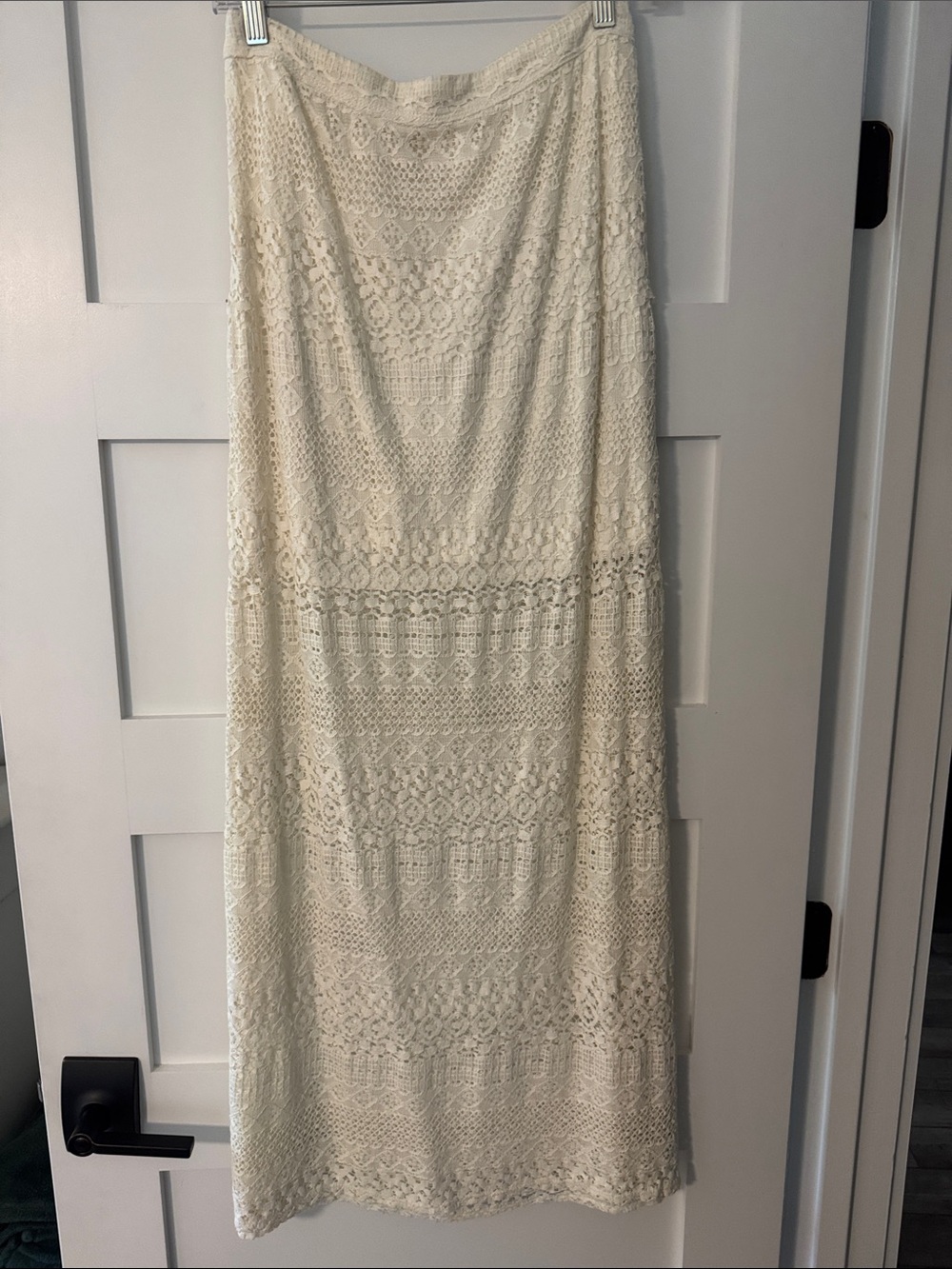 Hollister Cream Crochet Maxi Skirt